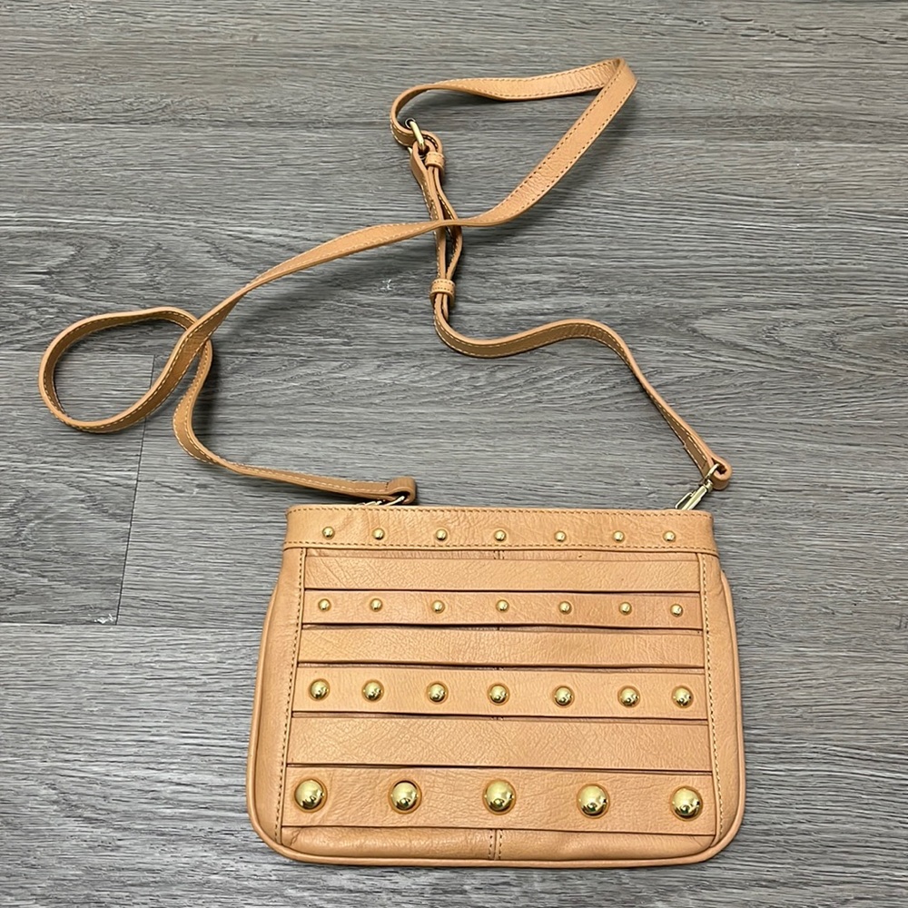 Sobella Italian Leather tan with gold embellishments Crossbody bag